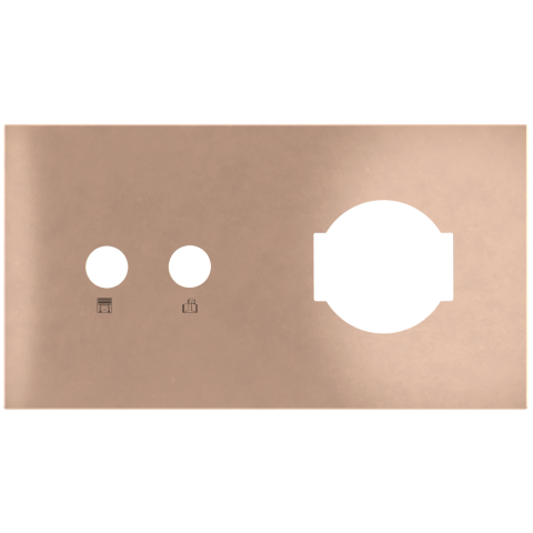 Magnetic plate with 2 positions for a 2-rocker push button + IT UNEL power socket Proxima series Met