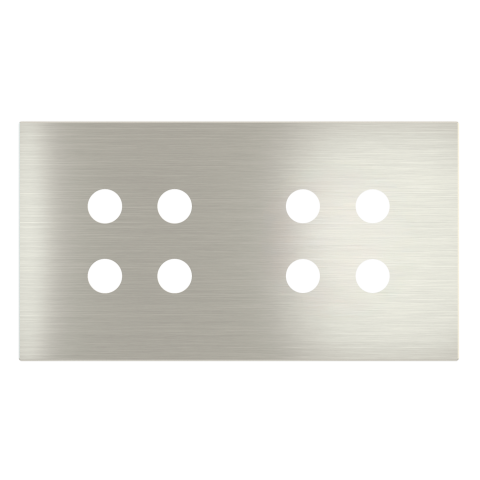 Magnetic plate 2-fold for 4-rocker push buttons Proxima series Metal Steel Brushed