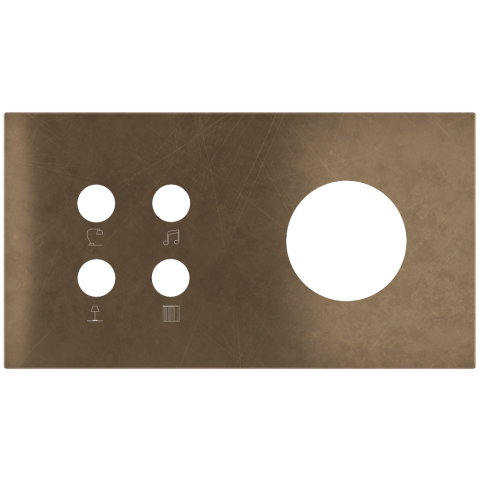 Magnetic plate 2-fold for 4-rocker push button + Schuko, French, Israeli power socket Proxima series