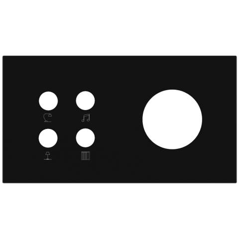 Magnetic plate 2-fold for 4-rocker push button + Schuko, French, Israeli power socket Proxima series