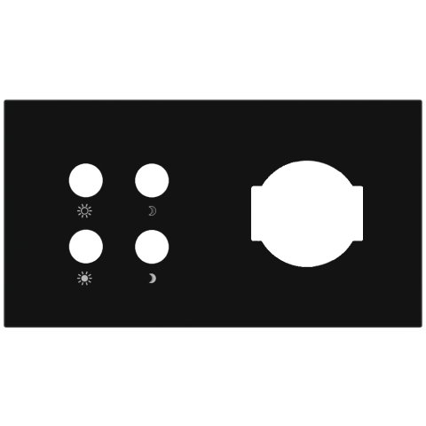 Magnetic plate 2-fold for 4-rocker push button + power socket IT UNEL Proxima series Metal Insense B