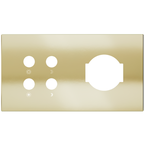 Magnetic plate 2-fold for 4-rocker push button + power socket IT UNEL Proxima series Metal Champagne