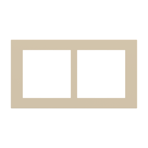 Magnetic plate 2-fold (60x60 | 60x60 mm window - 68 mm centre distance) Proxima series Metal Beige L