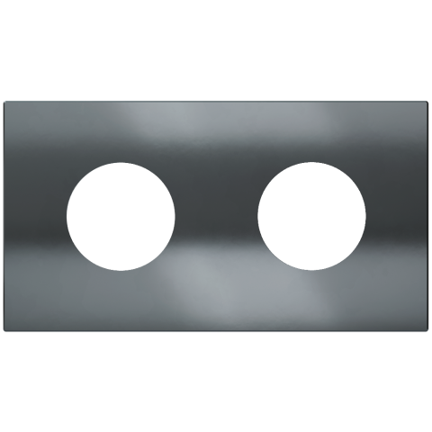Magnetic plate 2-fold for two French electrical sockets Proxima series Metal Black Metal