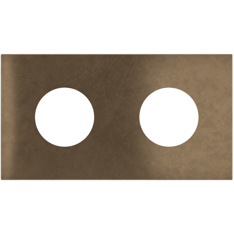 Magnetic plate 2-fold for two French electrical sockets Proxima series Metal Bronze Corked