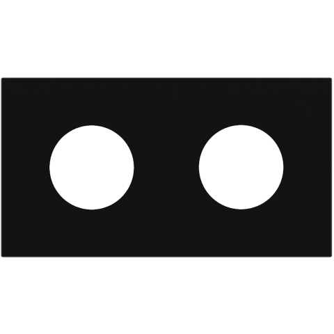Magnetic plate 2-fold for two French electrical sockets Proxima series Metal Insense Black