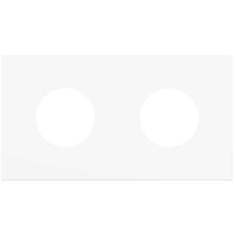 Magnetic plate 2-fold for two French electrical sockets Proxima series Metal Pure White