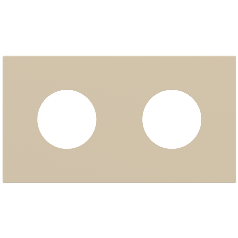 Magnetic plate 2-fold for two French electrical sockets Proxima series Metal Beige Luxor