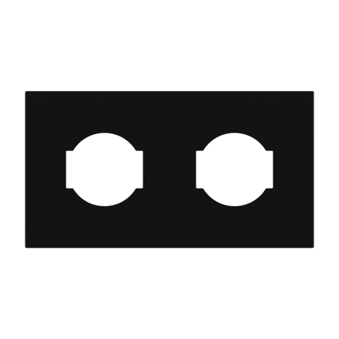 Magnetic plate 2-fold for two IT UNEL electrical sockets Proxima series Metal Insense Black
