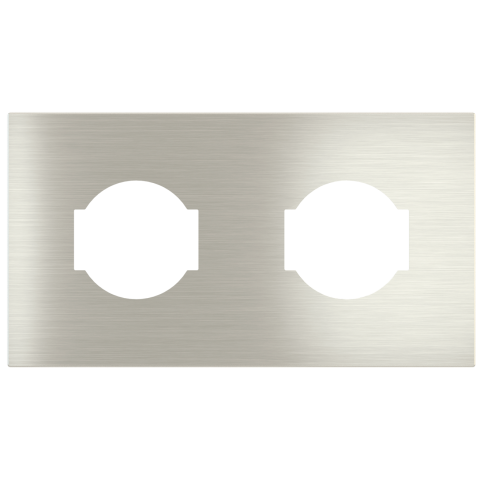 Magnetic plate 2-fold for two IT UNEL electrical sockets Proxima series Metal Steel Brushed