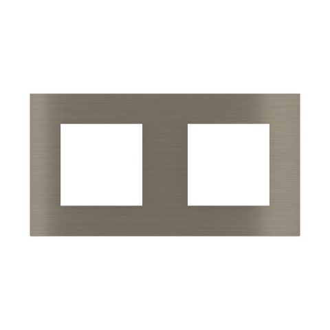 Obdĺžniková dvojnásobná doska, otvor 45x45 + 45x45 mm, Nickel