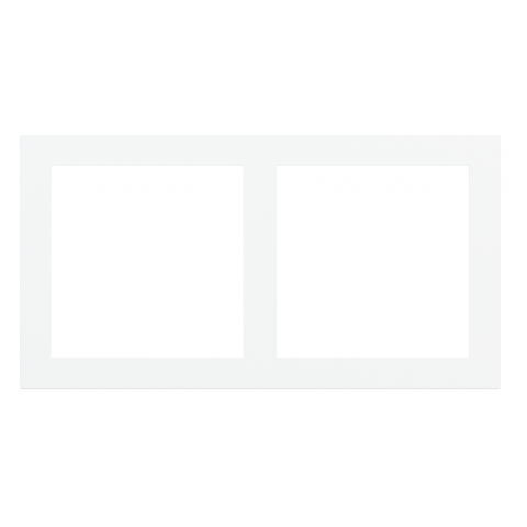 2násobná plastová doska, otvory 60x60 mm, farba Ice White (GAA)