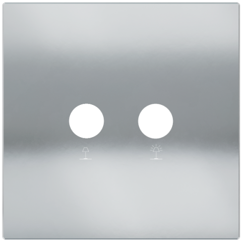 Square magnetic plate for a 2-rocker push button Proxima series Metal Chrome + customization
