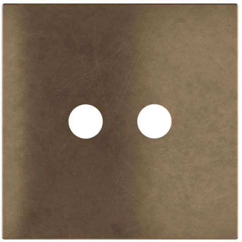 Square magnetic plate for a 2-rocker push button Proxima series Metal Bronze Corked