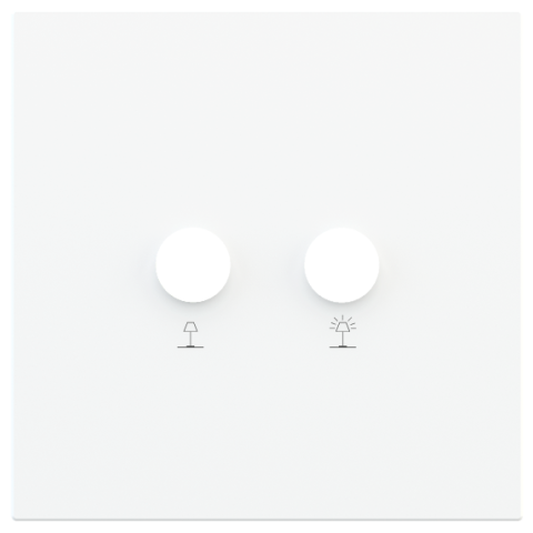 Square magnetic plate for a 2-rocker push button Proxima series Metal Pure White + customization