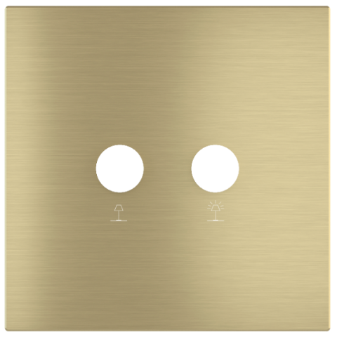 Square magnetic plate for a 2-rocker push button Proxima series Metal Brass + customization