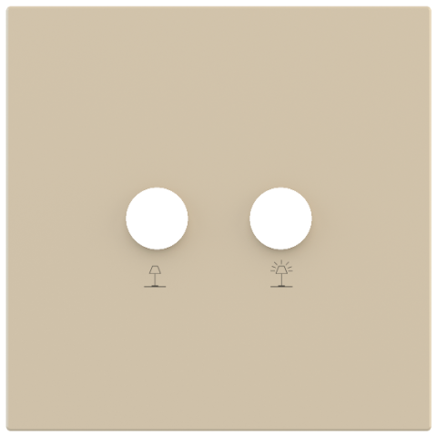 Square magnetic plate for a 2-rocker push button Proxima series Metal Beige Luxor + customization