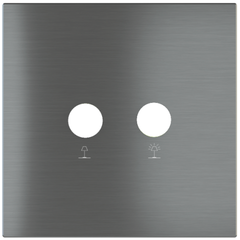 Square magnetic plate for a 2-rocker push button Proxima series Metal Quantum Carbon + customization