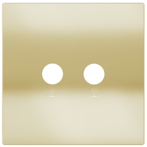 Square magnetic plate for a 2-rocker push button Proxima series Metal Champagne + customization