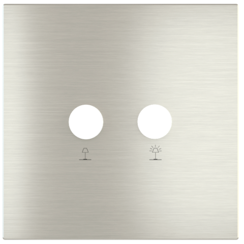 Square magnetic plate for a 2-rocker push button Proxima series Metal Steel Brushed + customization