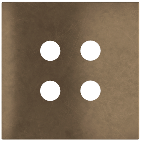 Square magnetic plate for a 4-rocker push button Proxima series Metal Bronze Corked