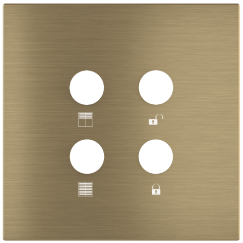 Square magnetic plate for a 4-rocker push button Proxima series Metal Antique Brass + customization