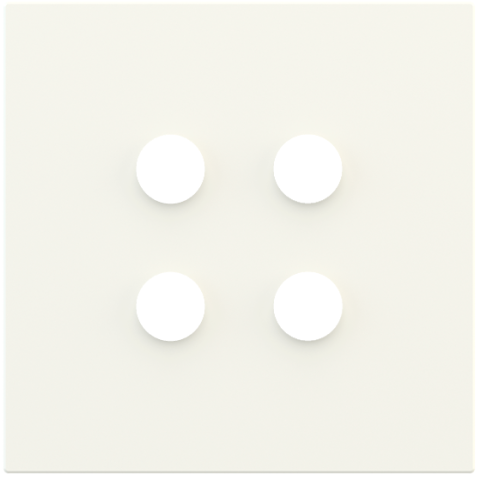 Square magnetic plate for a 4-rocker push button Proxima series Metal Warm White
