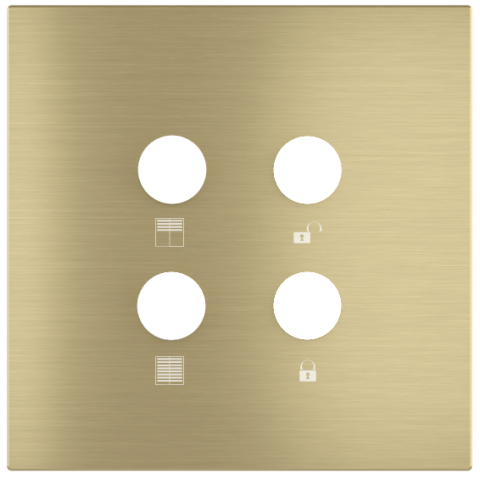 Square magnetic plate for a 4-rocker push button Proxima series Metal Brass + customization