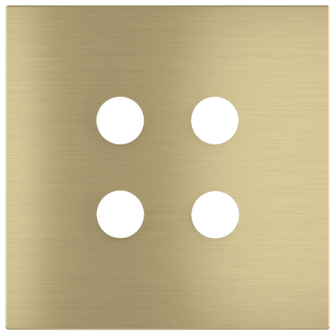 Square magnetic plate for a 4-rocker push button Proxima series Metal Brass