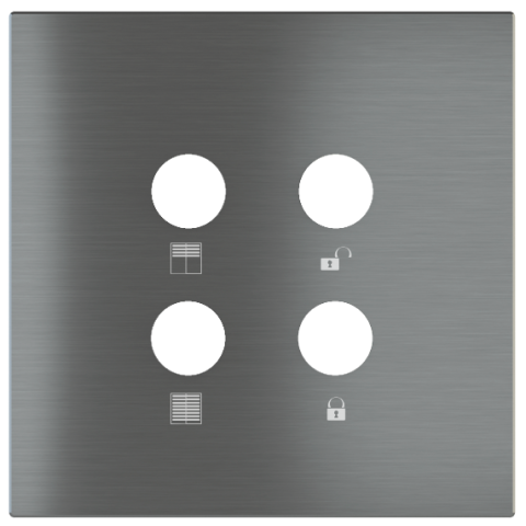 Square magnetic plate for a 4-rocker push button Proxima series Metal Quantum Carbon + customization