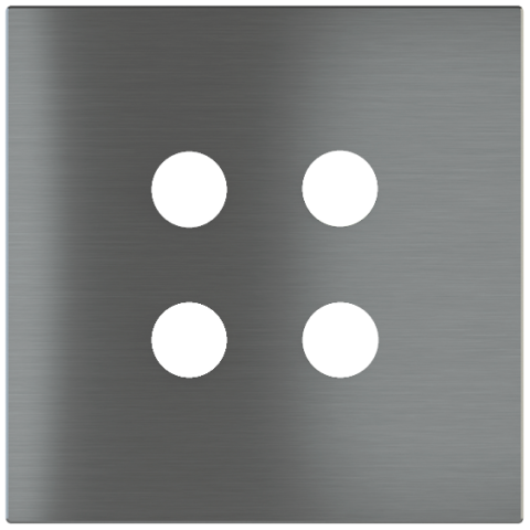 Square magnetic plate for a 4-rocker push button Proxima series Metal Quantum Carbon