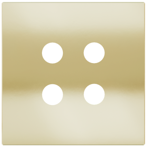 Square magnetic plate for a 4-rocker push button Proxima series Metal Champagne