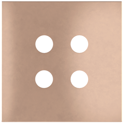 Square magnetic plate for a 4-rocker push button Proxima series Metal Old Copper