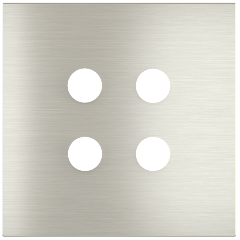 Square magnetic plate for a 4-rocker push button Proxima series Metal Steel Brushed