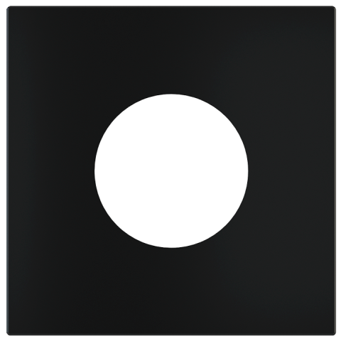 Square magnetic plate for French power socket Proxima series Metal Insense Black