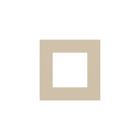 Štvorcová doska, otvor 45x45 mm, Beige Luxor