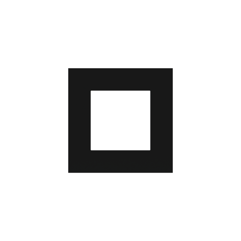 Štvorcová doska, otvor 45x45 mm, Intense Black(RAL 9005)