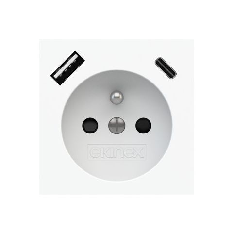 Krytka pro zásuvku s USB, české provedení, lakováno v barvě Pure White (GAR)