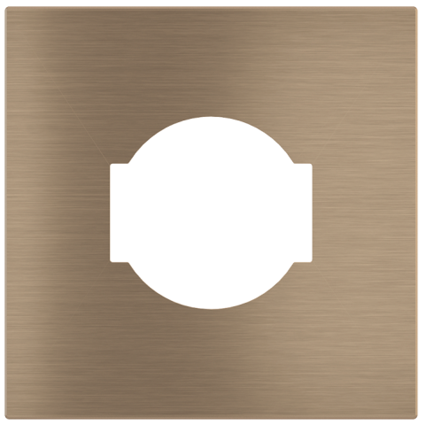 Square magnetic plate for an IT UNEL power socket Proxima series Metal Dark Chocolate