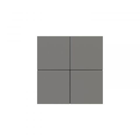 Square plastic rocker (4 pcs.) - for 4-fold  pushbutton FF series-Hematite