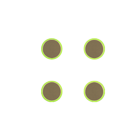 Kit of 4 round buttons Proxima series Metal Antique Brass