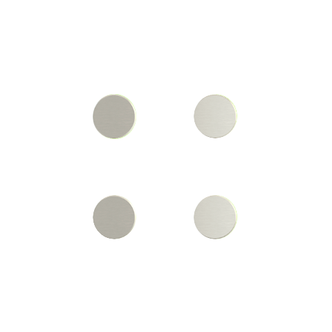 Kit of 4 round buttons Proxima series Metal Steel Brushed