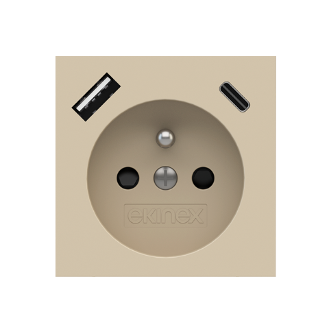 Krytka pre zásuvku s USB, slovenské prevedenie, lakovaná vo farbe Beige Luxor