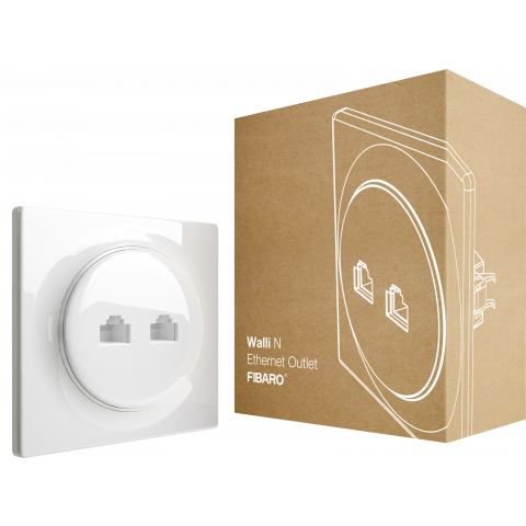 Zásuvka Walli Ethernet, lesklá biela