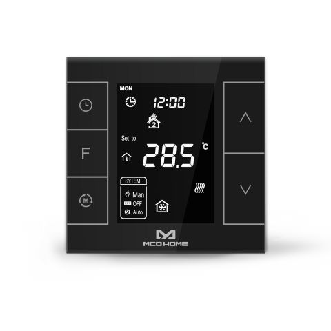MCOHome Termostat pre ohrev vody a kotol V2, Z-Wave Plus, čierny