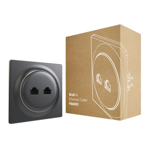 Zásuvka Walli Ethernet, matná antracitová