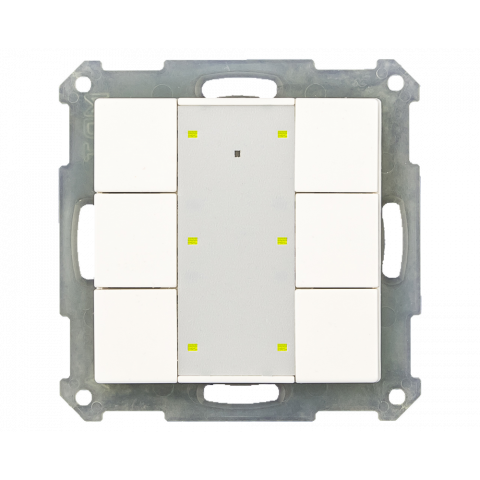 KNX RF+ 6tlačidlo vr. aktoru, lesklá biela