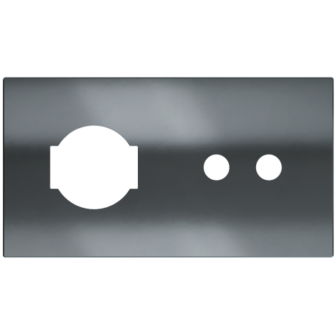 Magnetic plate with 2 positions for a 2-rocker push button + IT UNEL power socket Proxima series Met