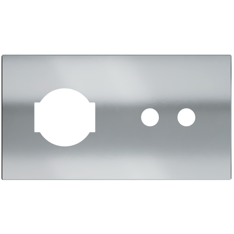 Magnetic plate with 2 positions for a 2-rocker push button + IT UNEL power socket Proxima series Met