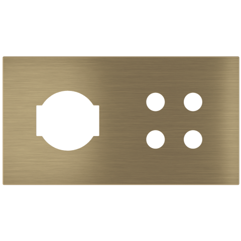 Magnetic plate 2-fold for 4-rocker push button + IT UNEL power socket Proxima series Metal Antique B